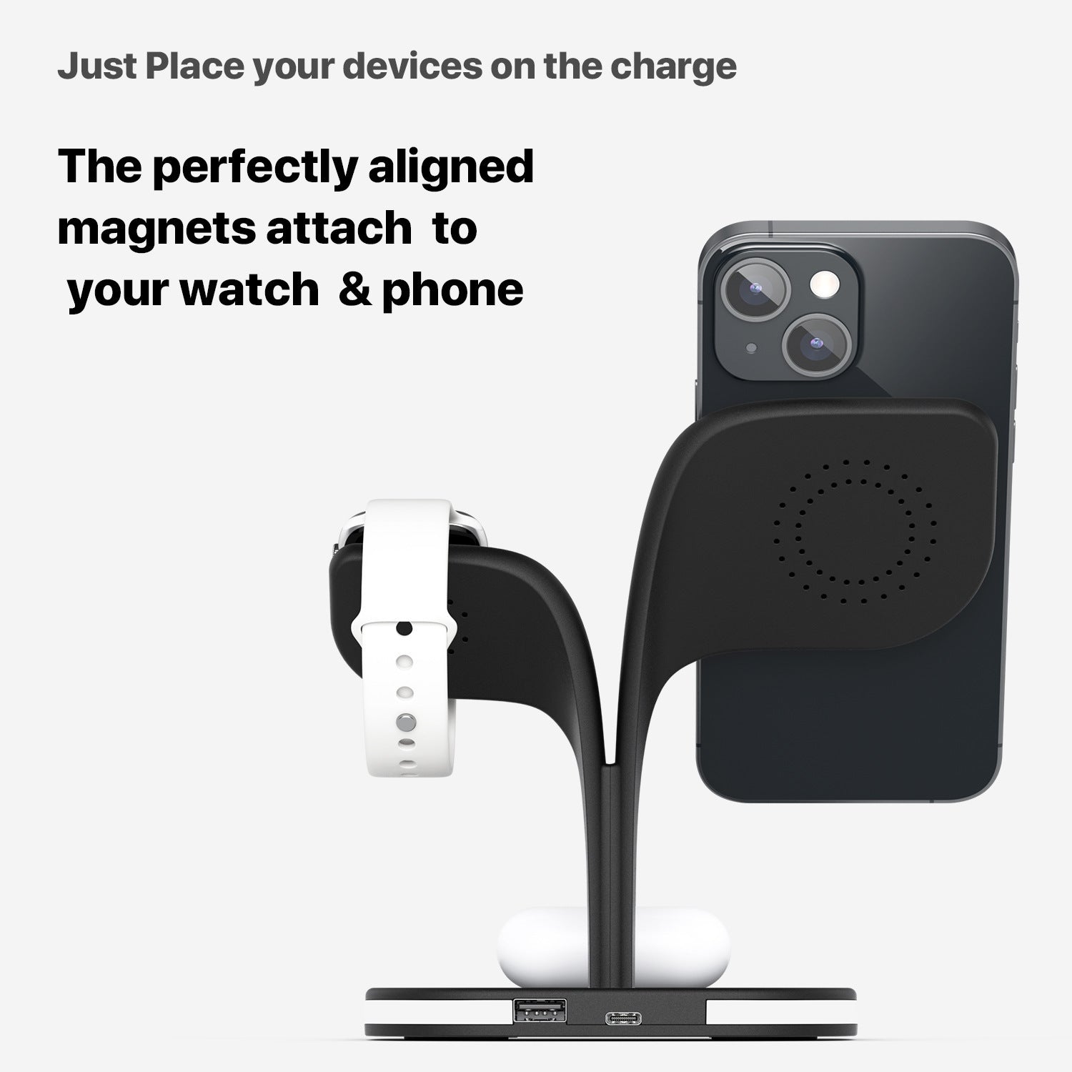 Phone Desktop Wireless Charger Watch Headphone Stand Phone Desktop Wireless Charger Watch Headphone Stand
